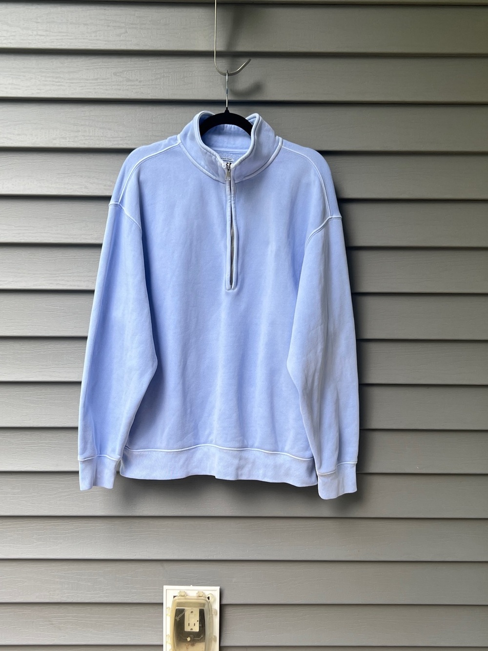 Abercrombie & Fitch Sunday Half Zip Sweatshirt Women’s M Sky Blue Pullover - Picture 2 of 14
